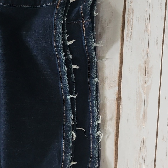 Maurices Everflex Flare Dark Wash Distressed Hem Jeans NWT - Picture 10 of 16
